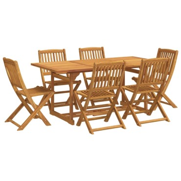 vidaXL Σετ Τραπεζαρίας Κήπου 7 τεμ. 180x90x75cm Μασίφ Ακακία