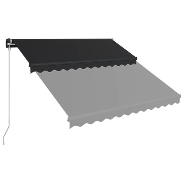 vidaXL Τέντα Συρόμενη Χειροκίνητη Ανθρακί 350 x 250 εκ.
