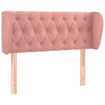 vidaXL Κεφαλάρι με Πτερύγια Ροζ 103x23x78/88cm Βελούδινο 1 τεμ.