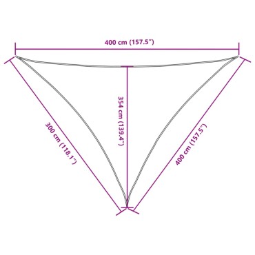 vidaXL Πανί Σκίασης Τρίγωνο Μπλε 3 x 4 x 4 μ. από Ύφασμα Oxford
