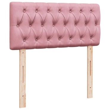 vidaXL Κρεβάτι Boxspring με Στρώμα Ροζ 100x200 εκ. Βελούδινο