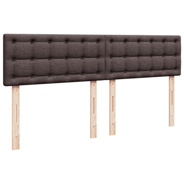 vidaXL Κρεβάτι Boxspring με Στρώμα Σκούρο Καφέ 200x200 εκ. Υφασμάτινο
