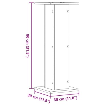 vidaXL Βάσεις Φυτών 2Τεμ. Καπνιστή Δρυς 30x30x80εκ. Επεξεργασμένο Ξύλο
