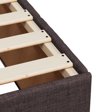 vidaXL Κρεβάτι Boxspring με Στρώμα Σκούρο Καφέ 200x200cm Υφασμάτινο 1 τεμ. - Διπλό