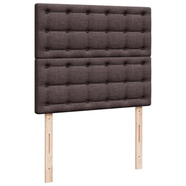 vidaXL Κρεβάτι Boxspring με Στρώμα Σκούρο Καφέ 120x200 εκ. Υφασμάτινο