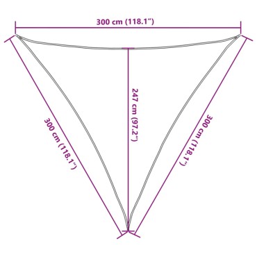 vidaXL Πανί Σκίασης Μαύρο 3 x 3 x 3 μ. από HDPE 160 γρ/μ²