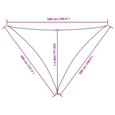 vidaXL Πανί Σκίασης Τρίγωνο Μπλε 4 x 5 x 5 μ. από Ύφασμα Oxford