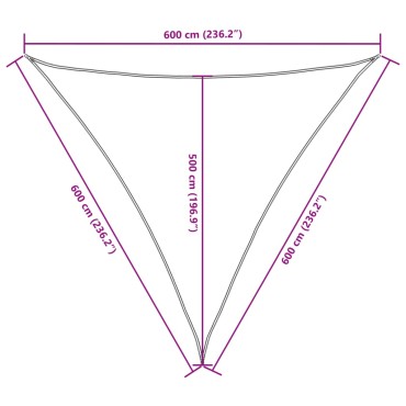 vidaXL Πανί Σκίασης Τρίγωνο Μπλε 6 x 6 x 6 μ. από Ύφασμα Oxford