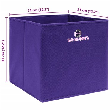 vidaXL Κουτιά Αποθήκευσης 4 τεμ. Μοβ 32 x 32 x 32 εκ. Υφασμάτινα