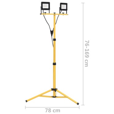 vidaXL Προβολέας LED με Τρίποδο Ψυχρό Λευκό 2 x 30 W