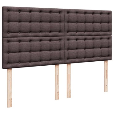 vidaXL Κρεβάτι Boxspring με Στρώμα Σκούρο Καφέ 200x200 εκ. Υφασμάτινο