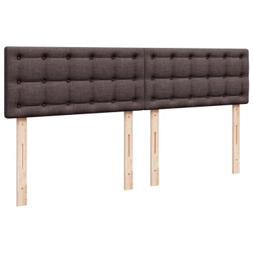 vidaXL Κρεβάτι Boxspring με Στρώμα Σκούρο Καφέ 200x200 εκ. Υφασμάτινο