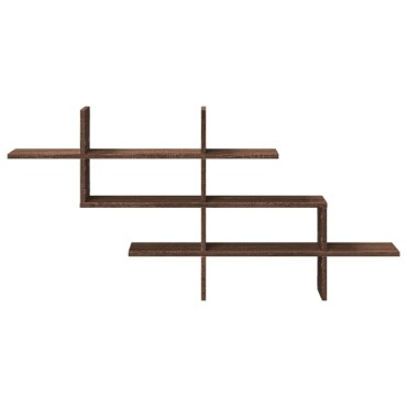 vidaXL Ραφιέρα Τοίχου Καφέ Δρυς 124,5x18x60,5cm Επεξεργασμένο Ξύλο 1 τεμ.