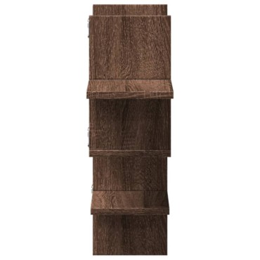 vidaXL Ραφιέρα Τοίχου Καφέ Δρυς 124,5x18x60,5cm Επεξεργασμένο Ξύλο 1 τεμ.