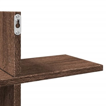 vidaXL Ραφιέρα Τοίχου Καφέ Δρυς 124,5x18x60,5cm Επεξεργασμένο Ξύλο 1 τεμ.