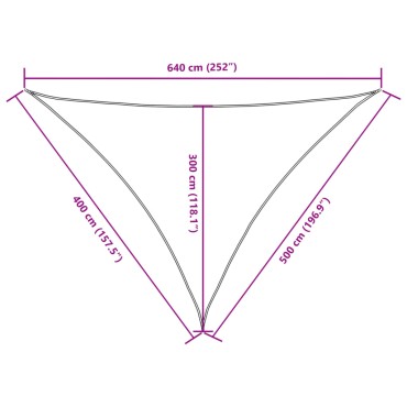 vidaXL Πανί Σκίασης Τρίγωνο Μπλε 4 x 5 x 6,4 μ. από Ύφασμα Oxford