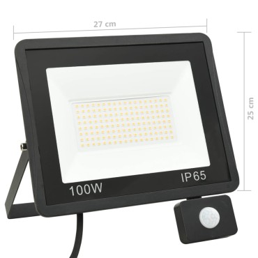 vidaXL Προβολέας LED με Αισθητήρα Ψυχρό Λευκό 100 W