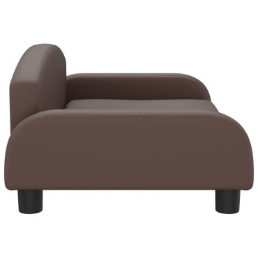 vidaXL Καναπές Παιδικός Καφέ 70x45x30cm από Συνθετικό Δέρμα 1 τεμ.