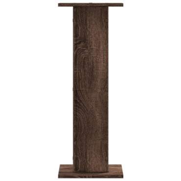 vidaXL Βάσεις Φυτών 2 Τεμ. Καφέ Δρυς 30x30x80 εκ. Επεξεργασμένο Ξύλο