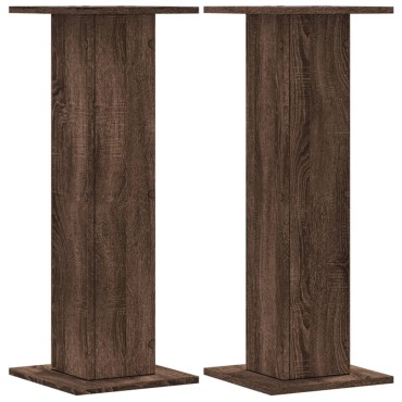 vidaXL Βάσεις Ηχείων 2 Τεμ. Καφέ Δρυς 30x30x80 εκ. Επεξεργασμένο Ξύλο