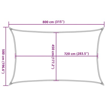 vidaXL Πανί Σκίασης Ορθογώνιο Άμμου 5x8 μ. HDPE 160 γρ./μ²