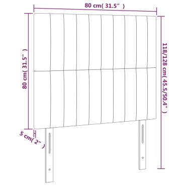 vidaXL Κεφαλάρι Κρεβατιού LED Σκούρο Πράσινο 80x5x118/128cm Βελούδινο 1 τεμ.