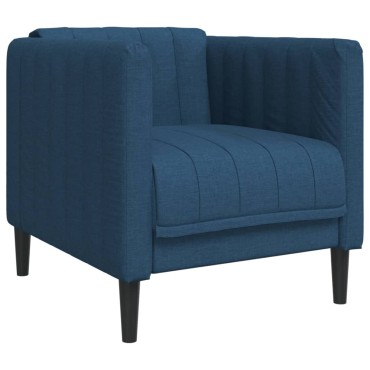 vidaXL Σετ Σαλονιού 3 τεμ. Μπλε Υφασμάτινο 69x76,5x74,5cm  Διθέσιος Τριθέσιος