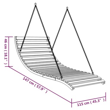 vidaXL Κούνια 115x147x46 εκ. από Μασίφ Λυγισμένο Ξύλο Φινίρισμα Teak