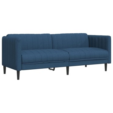 vidaXL Σετ Σαλονιού 2 τεμ. Μπλε Υφασμάτινο 176x76,5x74,5cm  Διθέσιος Τριθέσιος