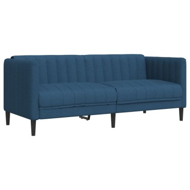 vidaXL Σετ Σαλονιού 2 τεμ. Μπλε Υφασμάτινο 176x76,5x74,5cm  Διθέσιος Τριθέσιος