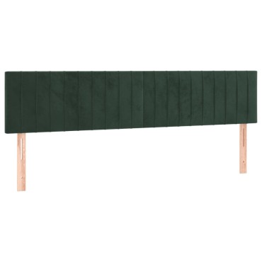 vidaXL Κρεβάτι Boxspring με Στρώμα Σκούρο Πράσινο 200x200εκ. Βελούδινο