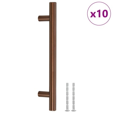 vidaXL Λαβές Ντουλαπιών 10 τεμ. Μπρονζέ 128 χιλ. από Ανοξείδωτο Ατσάλι