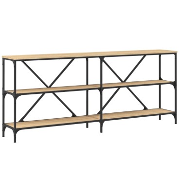 vidaXL Τραπεζάκι Κονσόλα Sonoma Δρυς 180x30x75cm Επεξ. Ξύλο/Σίδηρος 1 τεμ.