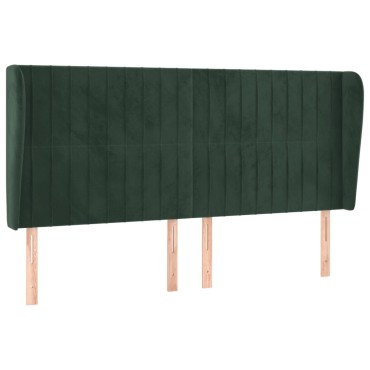 vidaXL Κεφαλάρι με Πτερύγια Πράσινο 163x23x118/128cm Βελούδινο 1 τεμ.