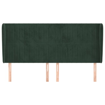vidaXL Κεφαλάρι με Πτερύγια Πράσινο 163x23x118/128cm Βελούδινο 1 τεμ.