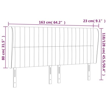 vidaXL Κεφαλάρι με Πτερύγια Πράσινο 163x23x118/128cm Βελούδινο 1 τεμ.