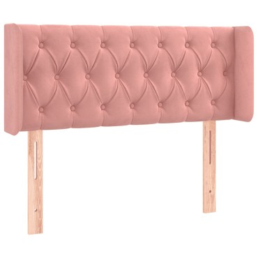 vidaXL Κεφαλάρι με Πτερύγια Ροζ 93x16x78/88cm Βελούδινο 1 τεμ.