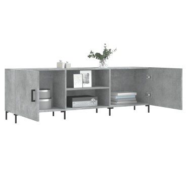 vidaXL Έπιπλο Τηλεόρασης Γκρι Σκυροδέματος 150x30x50cm Επεξ. Ξύλο