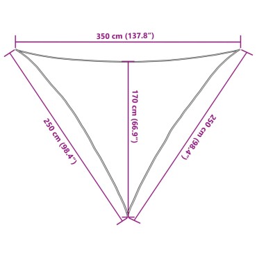 vidaXL Πανί Σκίασης Καφέ 2,5 x 2,5 x 3,5 μ. από HDPE 160 γρ/μ²