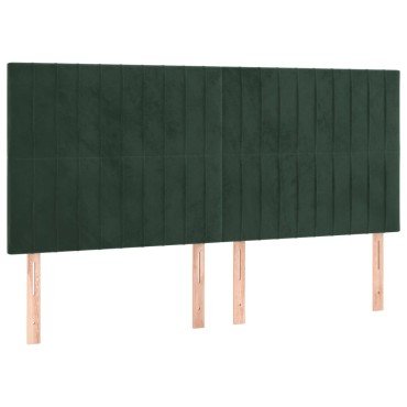 vidaXL Κεφαλάρι Σκούρο Πράσινο Βελούδινο 180x5x118/128cm 1 τεμ.