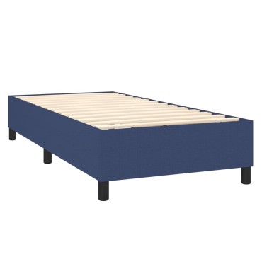 vidaXL Κρεβάτι Boxspring με Στρώμα & LED Μπλε 80x200 εκ. Υφασμάτινο