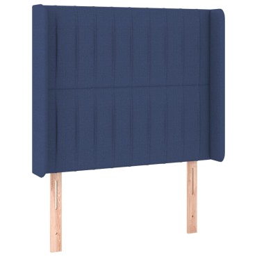 vidaXL Κρεβάτι Boxspring με Στρώμα & LED Μπλε 80x200 εκ. Υφασμάτινο