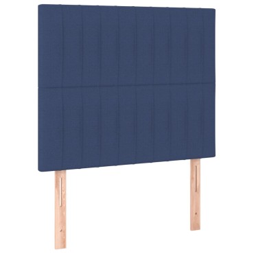 vidaXL Κρεβάτι Boxspring με Στρώμα & LED Μπλε 80x200 εκ. Υφασμάτινο