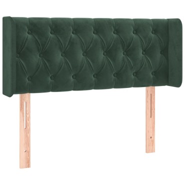 vidaXL Κεφαλάρι με Πτερύγια Σκούρο Πράσινο 93x16x78/88cm Βελούδινο 1 τεμ.