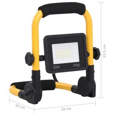 vidaXL Προβολέας LED με Λαβή Θερμό Λευκό 20 W