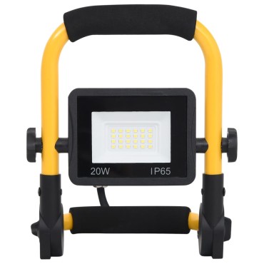 vidaXL Προβολέας LED με Λαβή Θερμό Λευκό 20 W