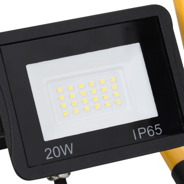 vidaXL Προβολέας LED με Λαβή Θερμό Λευκό 20 W