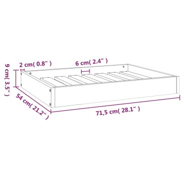 vidaXL Κρεβάτι Σκύλου 71,5 x 54 x 9 εκ. από Μασίφ Ξύλο Πεύκου