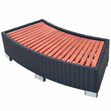vidaXL Σκαλοπάτι για Σπα Μαύρο 92 x 45 x 25 εκ. από Συνθετικό Ρατάν