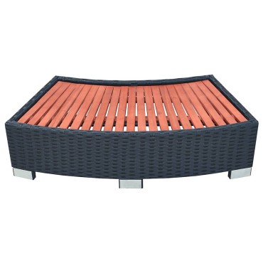 vidaXL Σκαλοπάτι για Σπα Μαύρο 92 x 45 x 25 εκ. από Συνθετικό Ρατάν